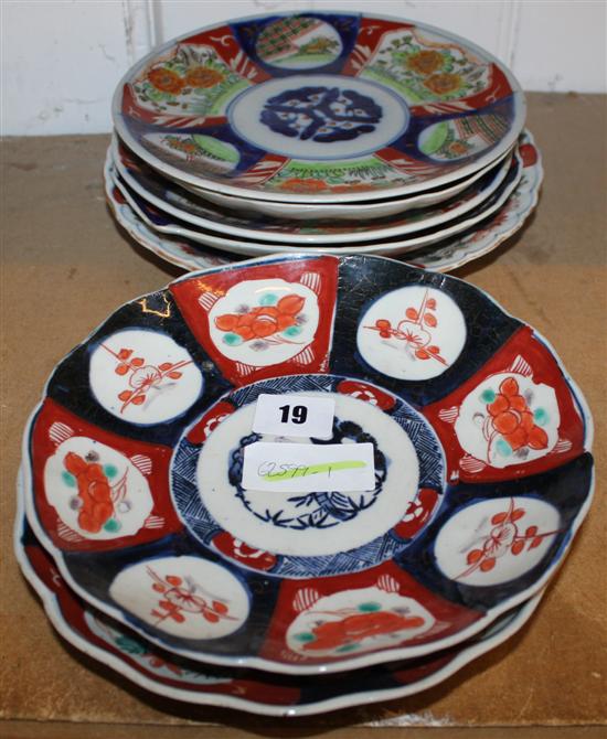 A group of 7 Imari plates